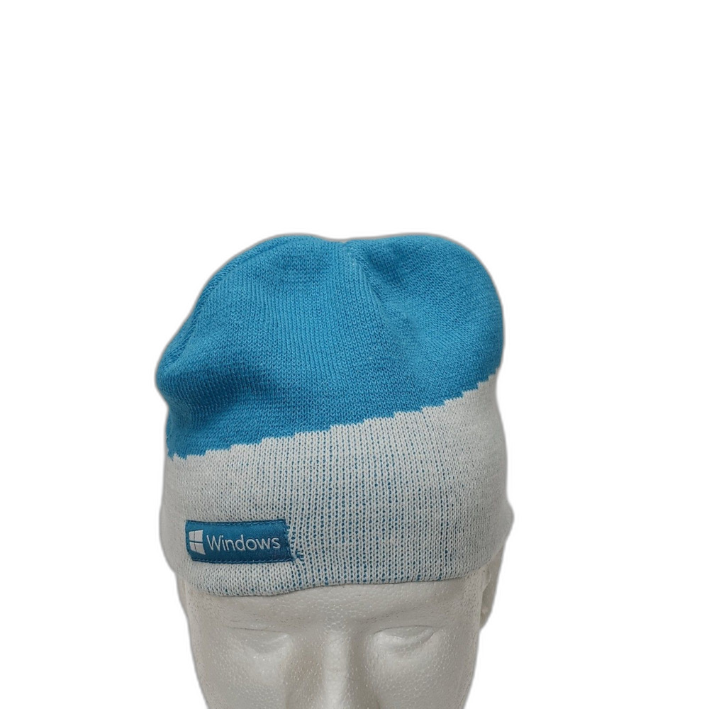 Windows Microsoft Logo Beanie Hat Blue White Knit Winter Cap OSFA Tech Promo